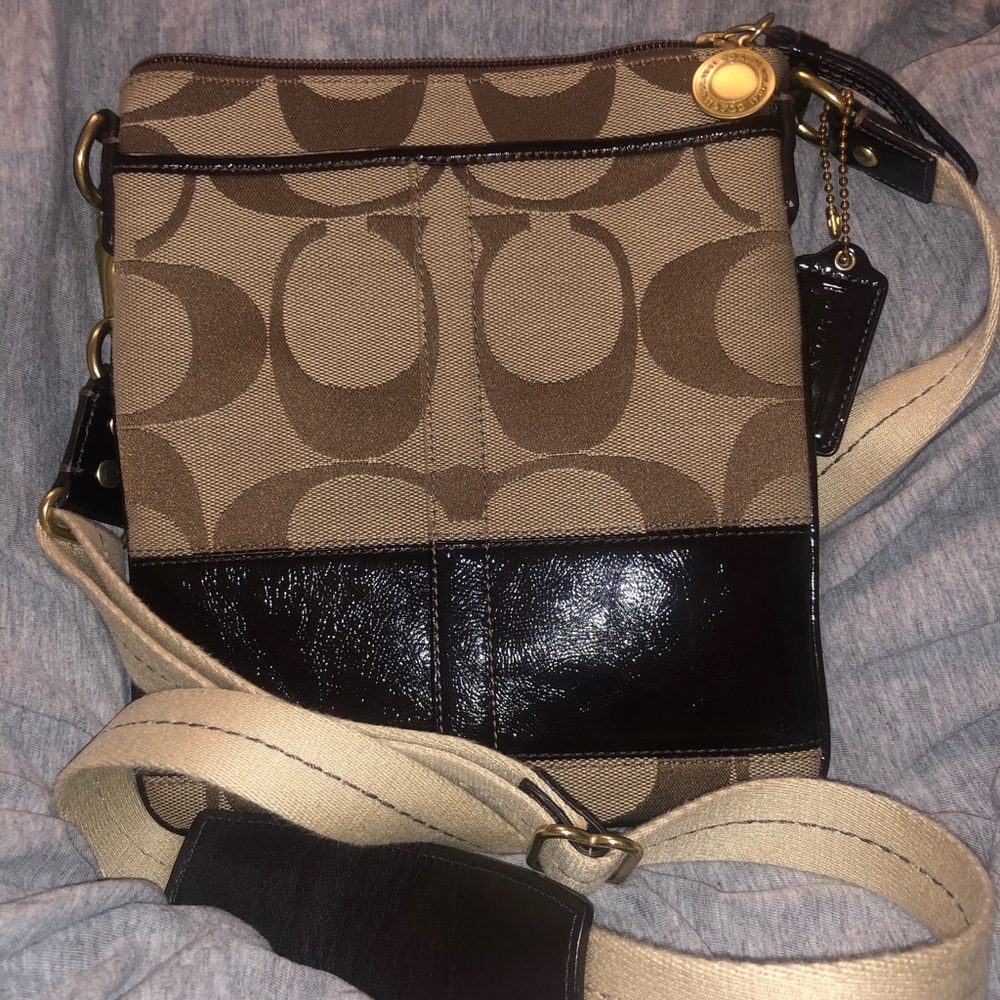 Coach Crossbody Messenger canvas and leather